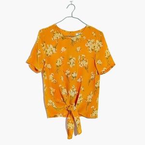 MADEWELL Silk Button-Back Tie Tee